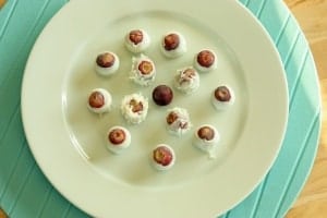 Frozen grapes, with a touch of yogurt!